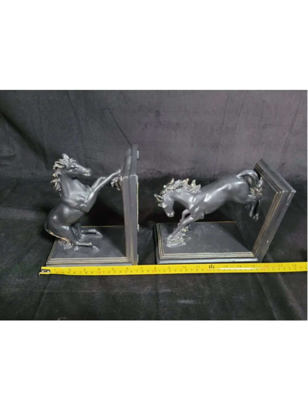 Great West Horse Bookends Pair Black Antique Rearing Bucking Horses Target 2004